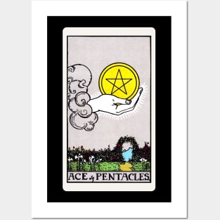 Card #64 - Ace Of Pentacles - Rider Waite Smith Tarot Posters and Art